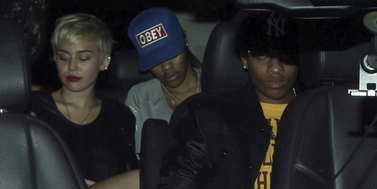 Miley Cyrus in night club