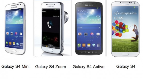 Samsung S4 Variants: Galaxy S4 Active, S4 Zoom and S4 Mini